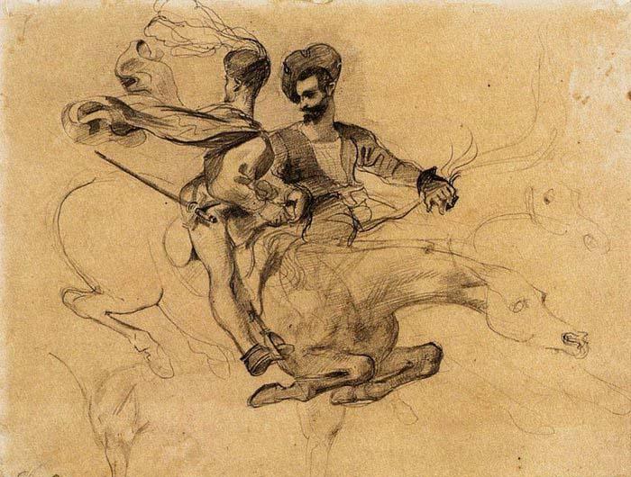 Eugene Delacroix Illustration for Goethe's Faust oil painting image
